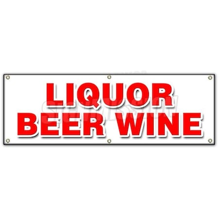 Signmission LIQUOR BEER WINE BANNER SIGN cold ice discount shelf brands atm malt B-72 Liquor Beer Wine
